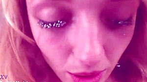 cute blonde ally winters handles huge cock pov blowjob and swallows cum