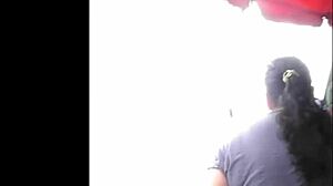 Peruvian woman enjoys her shopping trip