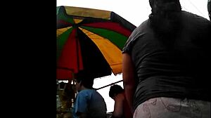 Peruvian woman enjoys her shopping trip