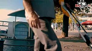 Curvy german latina chats on street