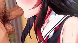 Ookami Mio Hololive Vtuber Gives Sloppy Blowjob