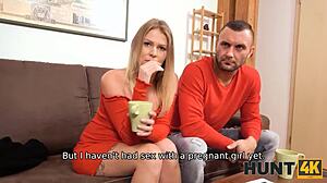 hunt4k tempts pregnant girl with money