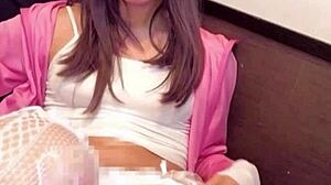 asian shemale masturbates while crossdressing!