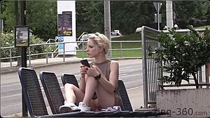Beautiful Vanessa Wolff Nude Posing In Public Outdoor Setting