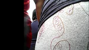 Peruvian woman enjoys her shopping trip