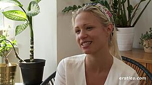 Gabi's big tits get fingered and vibrated close up