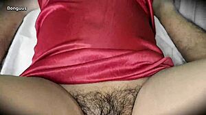 My wife in red dress, I fucked her wet creamy pussy hard