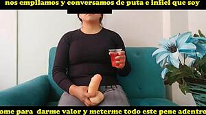 My lover introduces me to thrilling double penetration with a thick dildo