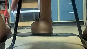 big hankeys dildo bounces on sex chair