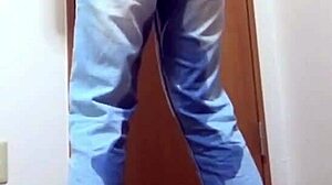 Girl Pees In Jeans Due To Occupied Bathroom