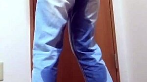 Girl Pees In Jeans Due To Occupied Bathroom