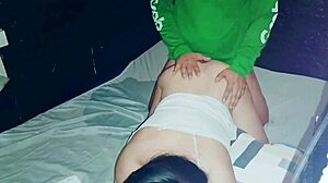 Asian chubby pregnant mom gets creampie