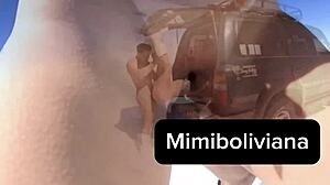 Creampie squirting in public salt desert