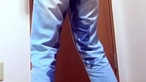 Girl Pees In Jeans Due To Occupied Bathroom