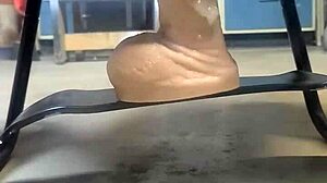 big hankeys dildo bounces on sex chair