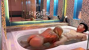 Intense Fucking of Colombian in Jacuzzi: Deepthroat, Bent Over, Creampie Under Water