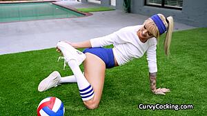 volleyball player impresses trainer with her skills and enthusiasm