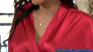 Latina masseuse gives handjob and oral to big cock during massage