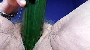Granny Fucks with Cucumber