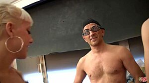 Blonde 19 Year Old Catalan Compulsively Swallows Cum In Blowbang