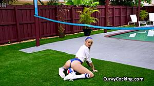 volleyball player impresses trainer with her skills and enthusiasm