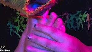 Bound BBW Worships Feet and Gets Tickled Intensely