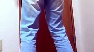 Girl Pees In Jeans Due To Occupied Bathroom