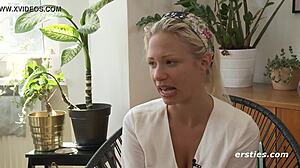 Gabi's big tits get fingered and vibrated close up