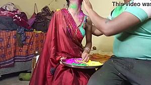 First Time Indian Festival Holi Celebrate With Neighbour Wife