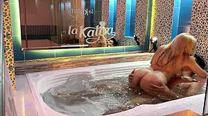 Intense Fucking of Colombian in Jacuzzi: Deepthroat, Bent Over, Creampie Under Water