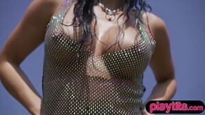 Big Tits Curvy Milf Strips Nude In Pool