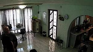 Young latina seduces old ex-teacher in the sala