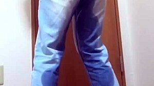 Girl Pees In Jeans Due To Occupied Bathroom