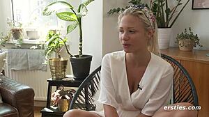 Gabi's big tits get fingered and vibrated close up