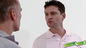 Horny teen deepthroats matured cocks.