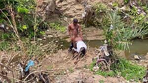 Amateur BBW Couple Worships Ass and Fucks in Forest Nature