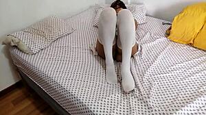 Lovely Brunette Fingers Her Wet Shaved Pussy, Perfect Ass On Display!