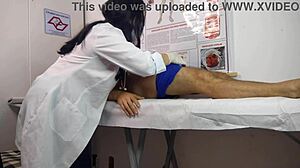 Cute Curvy Nurse With Big Tits Moans While Giving Handjob To Erect Cock In Uniform