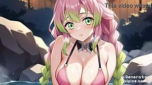 Mitsuri from Demon Slayer in porn hentai collection, nude cartoon pictures watch now