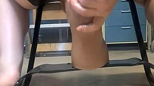 big hankeys dildo bounces on sex chair