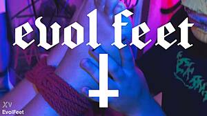 Bound BBW Worships Feet and Gets Tickled Intensely