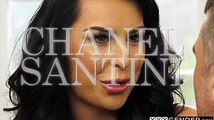 Curved ladyboy chanel santini enjoys a pleasant interaction with her boyfriend