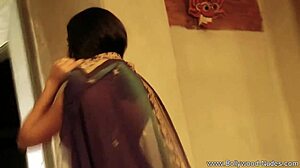 Beautiful indian brunette milf poses solo