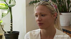 Gabi's big tits get fingered and vibrated close up