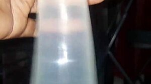 Ice penis preps for pussy pounding