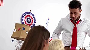 Two Innocent Ladies Gagging on Cocks in Election Night Challenge