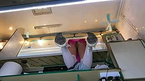 Boss Fingers Shaved Pussy Of Sexy Shop Assistant Outdoors