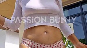 Beautiful Babe Chooses Panties Outdoors.