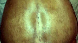 Blasted cum on granny's ass in homemade creampie scene!