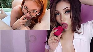 Innocent Latina Girl with Tattoos and Glasses Gives Hot Blowjob and Creampie